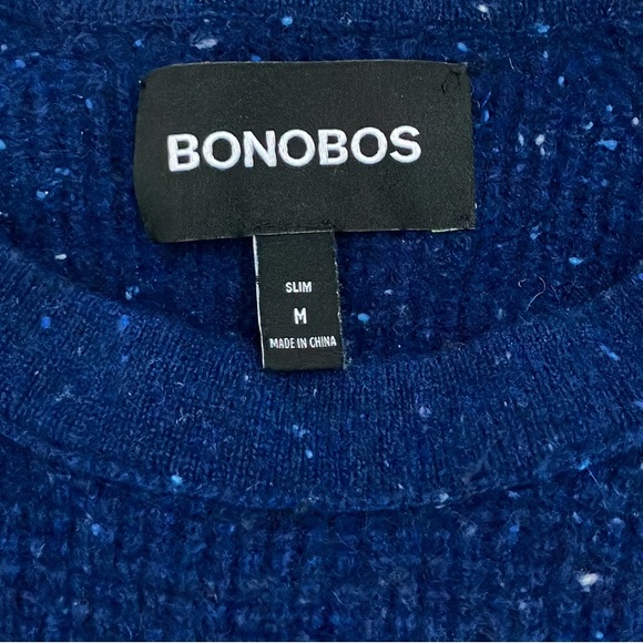 Bonobos Donegal Blue Cashmere Sweater, Size Slim Medium - Picture 5 of 6